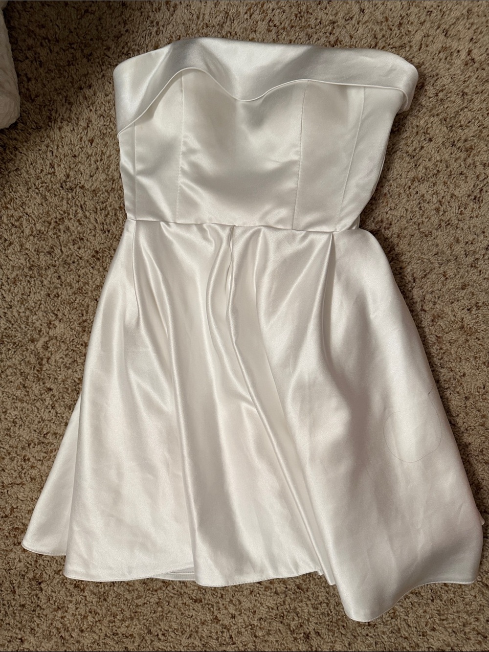 Strapless Satin White Cocktail Dress